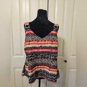 Cristina Swimwear Tankini Top Multicolor Patterned SZ 2X